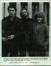 1981 Press Photo John Travolta, Brian De Palma & Nancy Allen on 