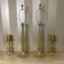Mid Century pair of tall Murano table lamps, manner of Barovier & Toso picture