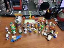 Vtg 35 Pc Lot Peanuts Snoopy Peanuts Figures Toys in Display Cabinet  picture