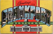 1940s FRANKFORT, Kentucky Large Letter Postcard State Capitol / KROPP Linen picture