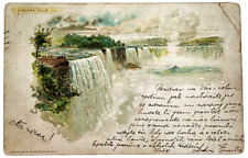 Antique Postcard Niagara Falls Watercolor image copyright 1898 by HA Rost picture