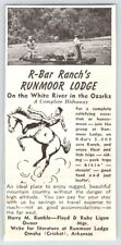 1949 RUNMOOR LODGE OMAHA ARKANSAS AD Vintage 2.5