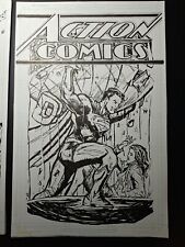 Superman art 11x17 With Title Original Signed By Artist Michael Fulcher picture