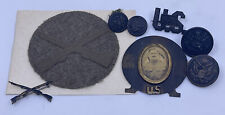 Lot WWI era US Military Buttons Pins Patch Photo Infantry Private 1st Class 1918 picture