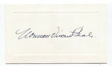Norman Vincent Peale Signed Card Autographed Signature Author Minister picture