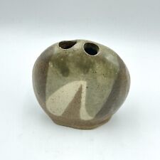 Vintage June Kapos Studio Pottery 3-Hole Bud Vase Mid Century Brutalist Signed picture