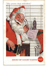 1957 Coca Cola Print Ad Soda Advertising Santa Claus Christmas From Bobby Vint picture