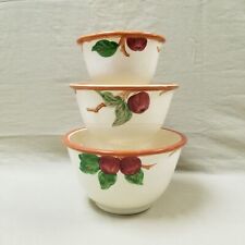 Vintage 3pc Set of Franciscan Ware Apple Blossom Nesting Mixing Bowls picture