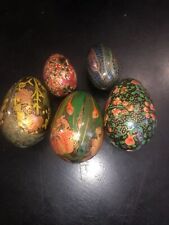 Vintage hand painted wooden easter eggs picture