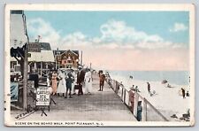 NJ Point Pleasant Boardwalk Castles Ice Cream Beach Posted 1917 Postcard (2F57) picture