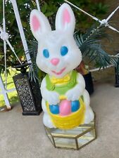 Vintage General Foam Plastics Easter Bunny with Bib Overalls Blow Mold picture