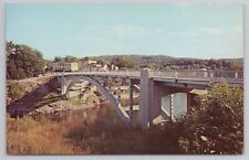 View Of Narrowsburg NY And Interstate Bridge Over Delaware River Vtg Postcard picture