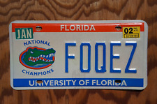 2002 University of Florida GATORS License Plate - NATIONAL CHAMPIONS - Alligator picture