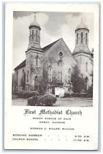 1949 First Methodist Church Mason Avenue Main Amboy Illinois IL Antique Postcard picture