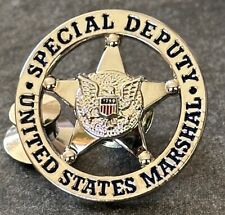 US Marshals Service “SPECIAL DEPUTY” shiny silver Vintage lapel Pin picture