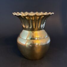 Vintage Antique Art Deco Hollywood Regency Brass Pot Vessel Vase picture