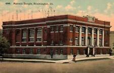 Vintage Postcard- 4060 Masonic Temple, Bloomington, ILL - Cancellation 1912 picture
