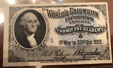 World’s Columbian Exposition 1893 “Chicago Day” ***RARE ORIGINAL TICKET*** picture