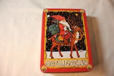 Vintage Mary Engelbreit Christmas Tin Metal ‘Jolly Old Saint Nick’Santa Reindeer picture