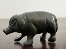 Vintage Extremely Tiny Cast Bronze Pot Belly Good Luck Pig 1” Long Estate picture