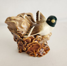 VINTAGE 1960's Ceramic Planter with Small Bird on Top Hand Painted - JAPAN picture