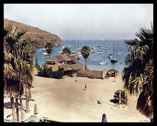 Christian's Hut at Isthmus Cove, Catalina Island 1930s Colorized Reprint 10x8 picture
