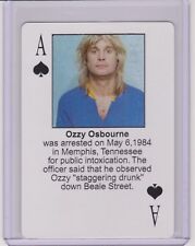 RARE 2003 STARZ BEHIND BARZ OZZY OSBOURNE PLAYING CARD ~ MUG SHOT  BLACK SABBATH picture