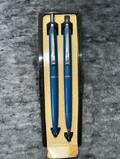 LOT Of 2 Vintage MCM Blue Paper Mate Heart Pen Mechanical Pencil Set NEVER USED picture
