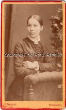 1880s Antique CDV Photo  Lovely Victorian Woman Expressive Germany Backstamp picture