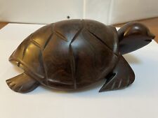 Ironwood Sea Turtle Vintage Hand Carved Sculpture Large Real Wood 9