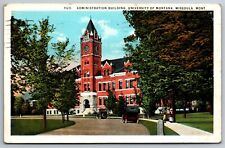 Administration Building University of Montana Missoula MT 1930 Old Cars Postcard picture