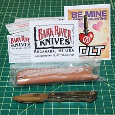 Bark River Knives Micro Canadian 3V Black/Green Linen Orange Liners Mosaic - NEW picture