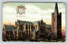 Dublin Ireland, St Patrick's Cathedral, City Arms, Vintage Postcard picture
