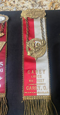 vintage Loyal Order of Moose Ribbon Medal Carey Lodge 1607 Carey OHIO picture