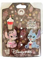2024 Disney May Stitch Attacks Snacks Ice 5/12 Ice Cream Pin Set Of 3 NEW SEALED picture