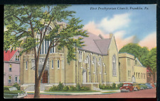 1940's Franklin Pennsylvania First Presbyterian Church Vintage Linen Postcard picture