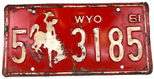 Wyoming 1961 License Plate Vintage Auto Albany Co Cave Rustic Collector Decor picture