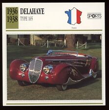 1936 - 1938  Delahaye  Type 165  Classic Cars Card picture