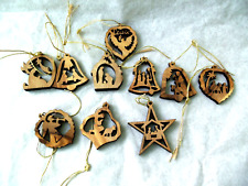 Nativity Scenes Wood Laser Cut Small Ornaments Lot  10  ALL DIFFERENT  1 1/4