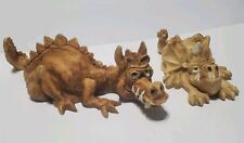 Lot 2x Bill Vernon 1980 Shade Tree Creations Dragon Statues Figurines Near-Mint picture