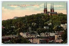 c1910's Provincial Seminary Buildings From Prospect Park Troy New York Postcard picture