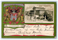 1901 County Logo Hannover Hoftheater Germany Embossed Antique Posted Postcard picture
