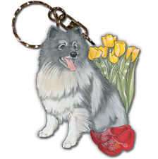 Keeshond Keychain Wooden picture
