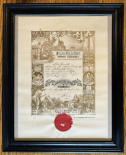 Vintage 1900 Baptismal Certificate in German Brooklyn NY Ornate Framed Excellent picture