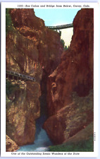 Postcard CO Box Canyon & Bridge from Below Ouray Colorado M9 picture
