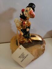Ron Lee Emmitt Kelly Clown Praying 24k Gold Plated And Hand Painted picture