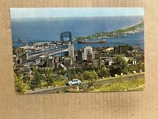 Postcard Duluth MN Minnesota Lift Bridge Freighter Ship Harbor Skyline Drive picture
