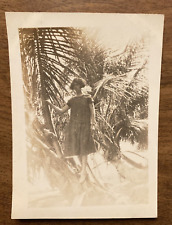Vintage 1920s Miami Florida FL Woman Fashion Palm Tree Beach Real Photo P10k7 picture