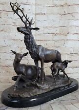 French P. J Mene Wild Male Deer Buck Stag Hunter Bronze Sculpture Statue Artwork picture