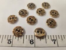 VINTAGE BUTTONS SET OF 12  SMALL  SHINY GOLD TUZ3492 picture